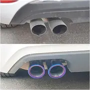 Muffler tip, Compatible For VW Jetta MK6 1.4T Golf 6 Golf 7 MK7 1.4T Car Exhaust Tip Muffler TIP Cover Stainless Steel Auto Parts Decoration(Blue 1Pair)