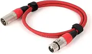 ROBAUN Color XLR Cable 3Pin Male to Female Audio Line OFC Copper Dual Shielded for Mic Mixer Amplifier Stage Light(Red,15m)