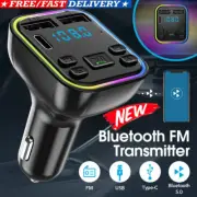 Bluetooth 5.0 MP3 Player Radio Car Kit Wireless FM Transmitter Dual USB Charger