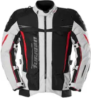 Furygan Montroc 3in1+ Kevlar Primaloft Motorcycle Textile Jacket, black-white-red, Size XL for Men Black White Red