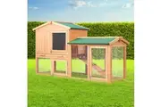 i.Pet Chicken Coop Rabbit Hutch 138cm x 44cm x 85cm Large House Run Cage Wooden Outdoor