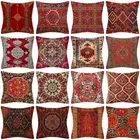Retro Style Linen Cushion Cover Pillowcase Pillow Turkey Pattern Square Pillow
