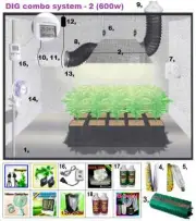 600w DIGITAL Ballast & Ventilation System Grow Tent Setup Hydroponics Light Kit
