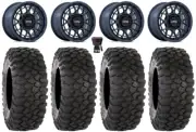 KMC Technic 15" Wheels Blue 30" XC450 Tires Sportsman RZR Ranger