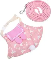 1 Set Pet Rabbit Clothes Bunny Rabbit Harness Pig Cages Accessories Plush Feeder Hutch Litter Stuffed Carrier Costume Bunny Hutch Guinea Pig Leash Animal Hay Pink Cotton