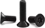 10 Pcs Black 304 Stainless Steel Countersunk Head Inner Plum Lengthened Anti-Theft Screws,for Fasteners Etc.M5(d) x40mm(L)