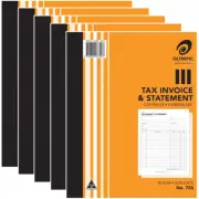NEW 5 Pack Olympic 726 Duplicate Tax Invoice & Statement Book Carbonless Bulk