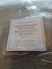 Restoration Hardware Heavyweight Textured Linen Belgian Lined Drapery Taupe
