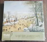 Vtg Springbok "Winter Landscape" 1500pc NEW SEALED Jigsaw Puzzle Skaters