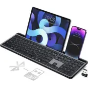 Wireless Multi-Device 2.4G/Bluetooth Ultra-Slim Full Size Computer Keyboard W...