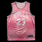 MICHAEL JORDAN CHICAGO BULLS 23 籃球球衣粉色白色 NBA KAOS T 恤