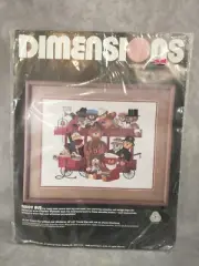 Dimensions CREWEL Kit - TEDDY BUS -Charles Wysocki #1323 1986 Sealed Teddy Bears