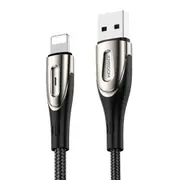 S-M411 Sharp Series 3A 8 Pin Interface Charging + Transmission Nylon Braided Data Cable with Drop-shaped Indicator Light, Cable Length: 1.2m