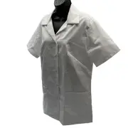 Pinnacle Image Gripper Snap Tunic Top Womens M White Lab Coat LT12 Dual Pocket