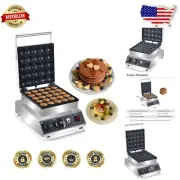 Stainless Steel Electric Poffertjes Maker - 25 Mini Pancake Capacity, Non-Stick