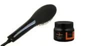 Cabello Glow Straightening Brush with Intensive Mask 'Keep Me Hot' - Black