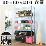 在飛比找遠傳friDay購物優惠-《BuyJM》超荷重型90x60x210CM鐵力士六層加高鍍