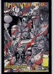 1992 Image Comics Bloodstrike Deadlock Shotgun Comic Book Poster Wall Art 90s