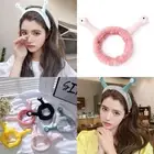 Women Coral Fleece Wash Face Hairbands Elastic Big Eye Snail Makeup Headband