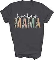 [TiQi] Leopard Hockey Mama Mom Life Field Ice Hockey Player Game Mothers Day Gift Unisex Shirt Women Men T-Shirt (Dark Heather;2XL)
