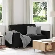 Modern Loveseat Sofa, Black Faux Leather, 120cm Compact Design, Comfortable Seating for Small Living Room Spaces, Durable Apartment Furniture