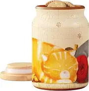 Pintoo 3D Puzzle Jar 128 Plastic Pieces for Adults - Take a Nap - Airtight Lid Container and Inner Glass Jar for Kitchen Dining Study Living Room No Glue Requied Large [BA1002]