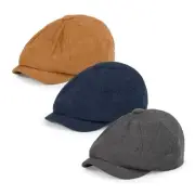 3Pcs Newsboy Hat for Men Women Elastic Corduroy 8 Panel Flats Cap