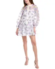 English Factory Floral Organza Shirtdress