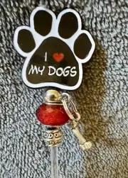ceramic christmas tree Custom Topper, One Sided, I Love My Dogs, Three Colors