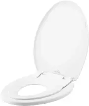 Little2Big White Elongated Toilet Seat with Potty Training and Slow Close