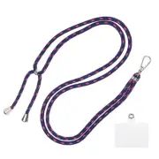 Phone Lanyard Adjustable with Patch for Smartphone Blue Gold Rose 1 Pack