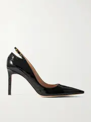 [TOM FORD] TOM FORD - Angelina Croc-effect Leather Point-toe Pumps - Black - IT37 IT 37 Black