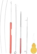 uxcell Beading Needle Set Threading Tools with Threader, Bead Crochet Hook, Tipped Bead Reamer Beading, Beaded Steel Wire