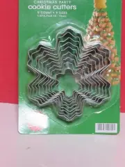 SET OF 9 Snow Flake Cookie Cutters Copper Toned Stainless Steel Christmas Party