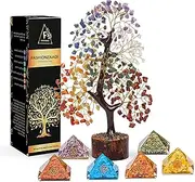 7 Chakra Tree of Life - Crystals Decor - Spiritual - Meditation Gifts for Women - 7 Chakra Stones - Chakra Tree - Crystals and Gemstones - Feng Shui Decor - Metaphysical Decor