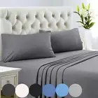 Hotel 2000TC 4 Pcs Bed Fitted Flat Sheet Set Single/Double/Queen/King Pillowcaes