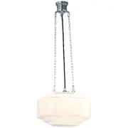 Brunswick Chrome Art Deco 3 Chain Pendant Lights Moulins Lighting Retro Period