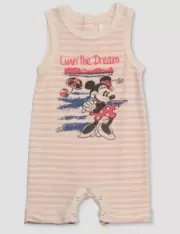 NEW DISNEY X JUNK FOOD MINNIE MOUSE BABY ROMPER BODYSUIT OUTFIT SIZE 6-9 MONTHS