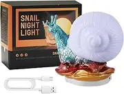 Namolit Snail Night Light LED Table Lamp Cute Snail Desk Light USB Powered Touch Control Dimmable Warm White Light & Colorful Light for Children's Bedroom Decor Nursery
