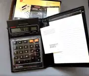 Vintage Logitech Calculator w/Folding Case, Solar Powered, Calculator NIB 100%