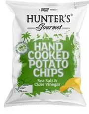 Hunter's Hand Cooked Potato Chips Sea Salt & Cider Vinegar G/F 125g