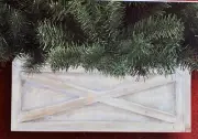 Christmas Tree 24” Wood Box Collar Rustic Farmhouse Holiday NEW