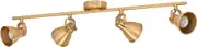 EGLO Seras, LED Ceiling Light with 4 Spotlights, Swivelling Spotlight Bar, Living Room Lamp Made of Steel in Brushed Brass and Gold, Ceiling Spotlights with GU10 Bulbs, Warm White