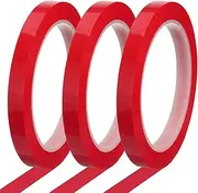 uxcell Whiteboard Tape 10mm x 66m Pinstripe Graphic Chart Line Grid Marking Tapes for Classroom Office Dry Erase Board Art, Red, Pack of 3