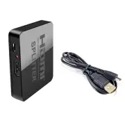 Plug&Play 1 in 2 Out HDMI Splitter 1080P 4K Adapter Amplifier With USB Cable V