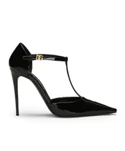 Dolce Gabbana T-Bar Pointed Toe Pumps 36,37,38,40 black