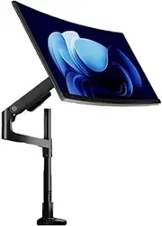 Monitor Arm Gas Single Monitor Mount, Heavy Duty Single Monitor Desk Mount Fits 17-49inch Screen, Holds 44.0lb, Gas Spring Adjustable Monitor Arm, VESA Mount 75/100mm Monitor Desk Mount(Black)