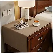 End Table Cover 16x28 Water-Resistant Machine Washable Linen Nightstand Cover for Home Hotel Apartment, Brown, Small Square Tablecloth, End Table