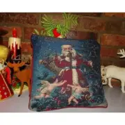 Vintage Cross Stitch Santa & Angels Pillow Christmas decorative farmhouse