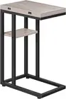 C Shaped Side Table, Foldable Small Table, Snack Table with Storage Shelf, Suita